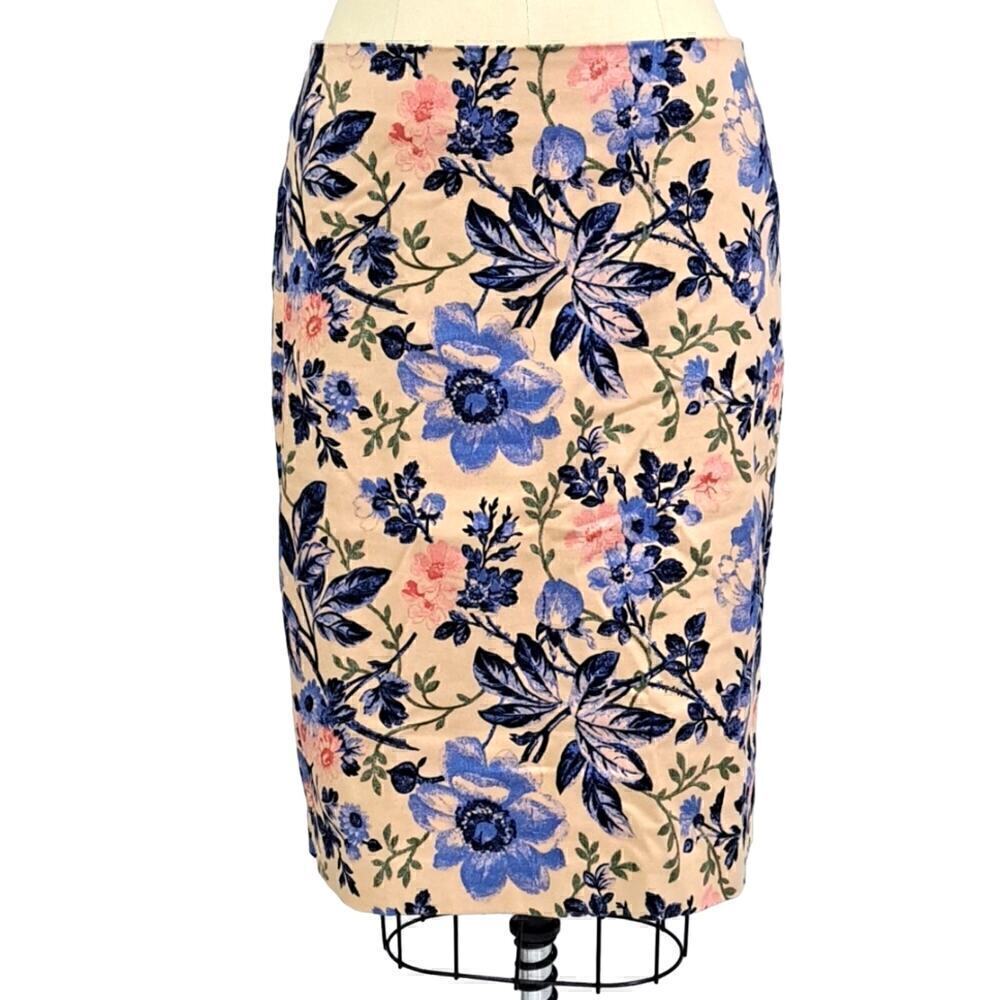 Talbots floral pencil skirt size 10 Stretch Cotton